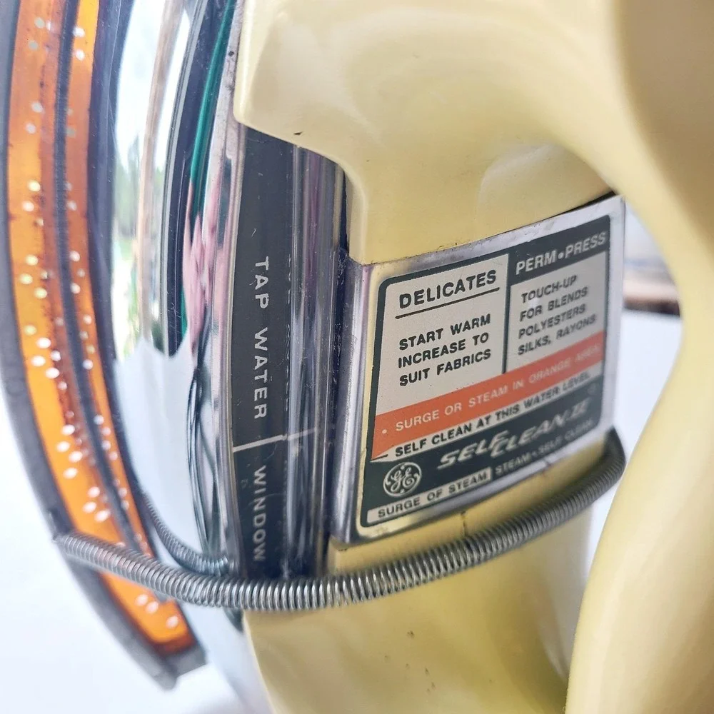 Vintage GE General Electric Self Clean II Iron Model Yellow/Avocado Green/Orange